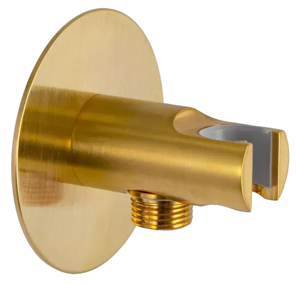 Подключение для душевого шланга с держателем bg золото брашированное remer