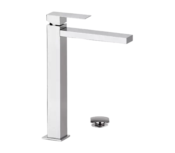 Смеситель для раковины высокий xxl с донным клапаном q design cr хром remer