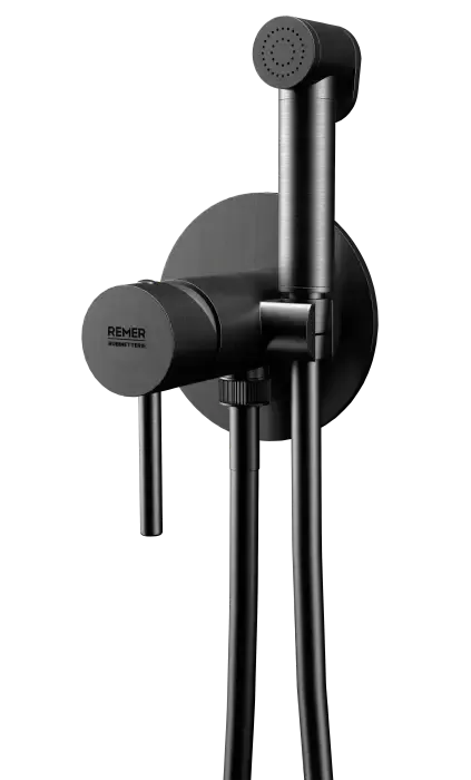 Гигиенический душ со смесителем скрытого монтажа (душевой шланг и скрытая часть в комплекте) x style cfp черный хром брашированный remer