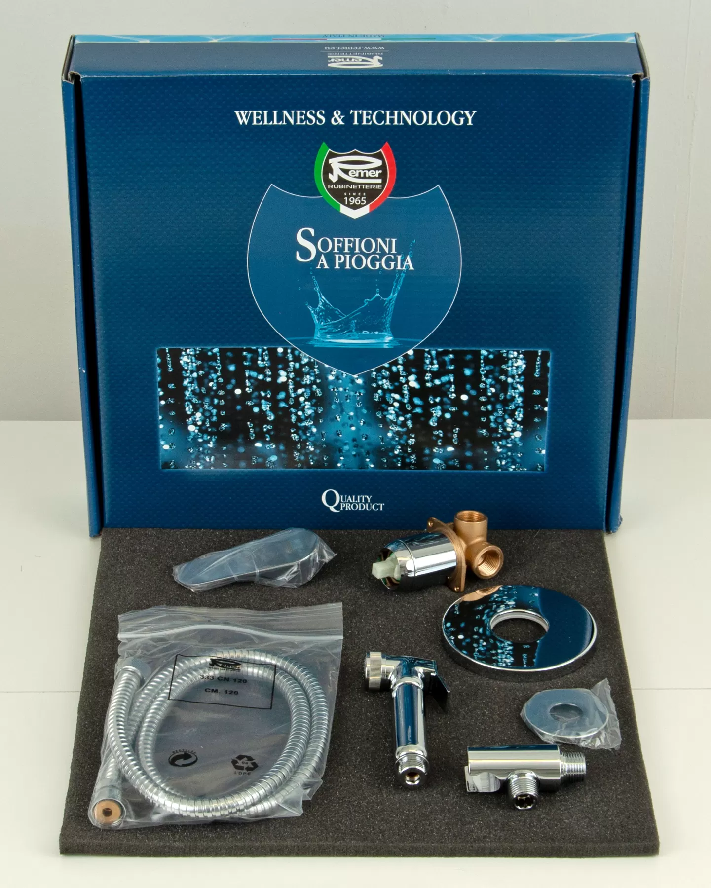 Гигиенический душ со смесителем скрытого монтажа (душевой шланг и скрытая часть в комплекте) class line cr хром remer