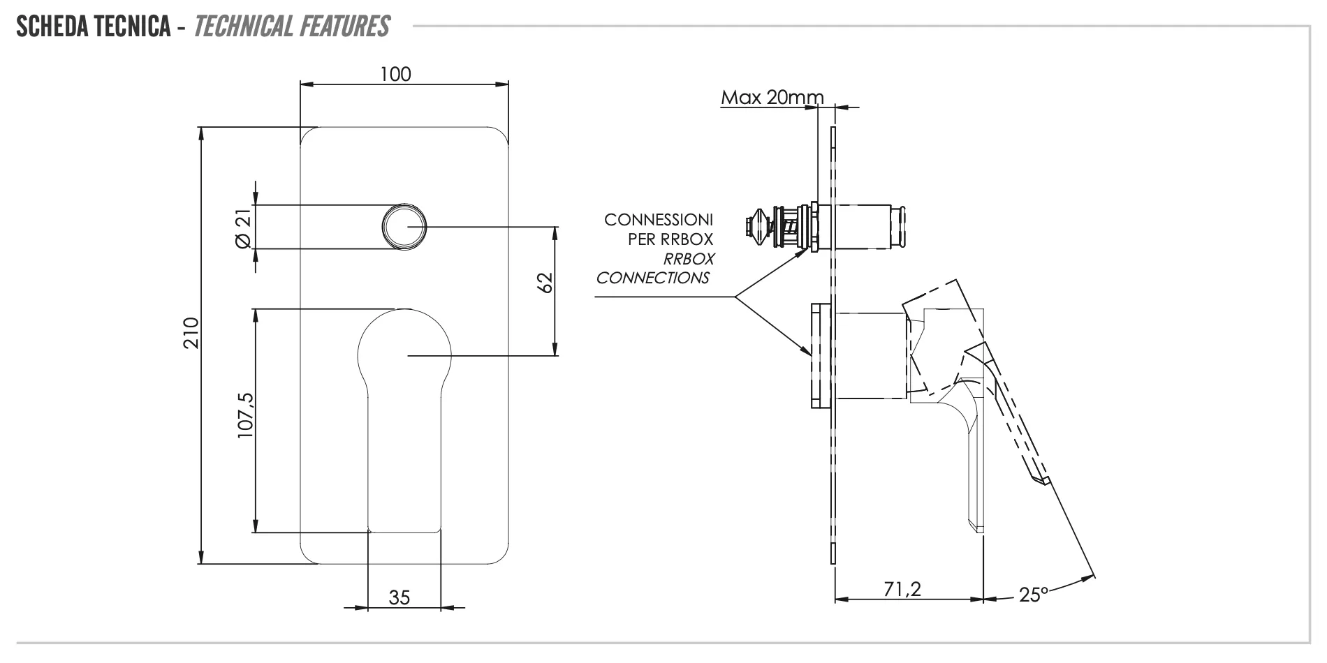Смеситель для душа Remer Energy EY09KBXV, сталь