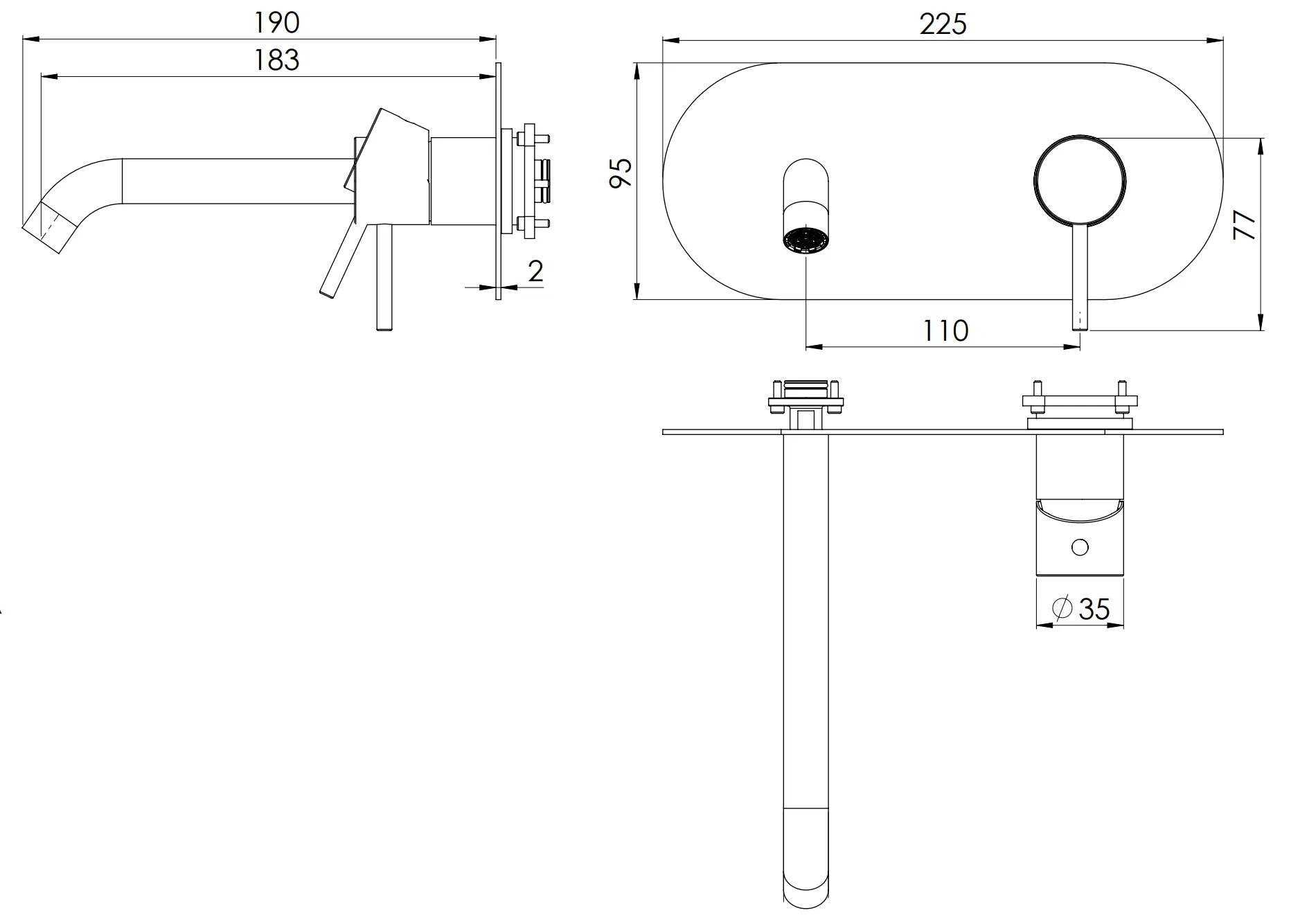 Смеситель для раковины Remer X Style X15LWBCFP, черный брашированный хром