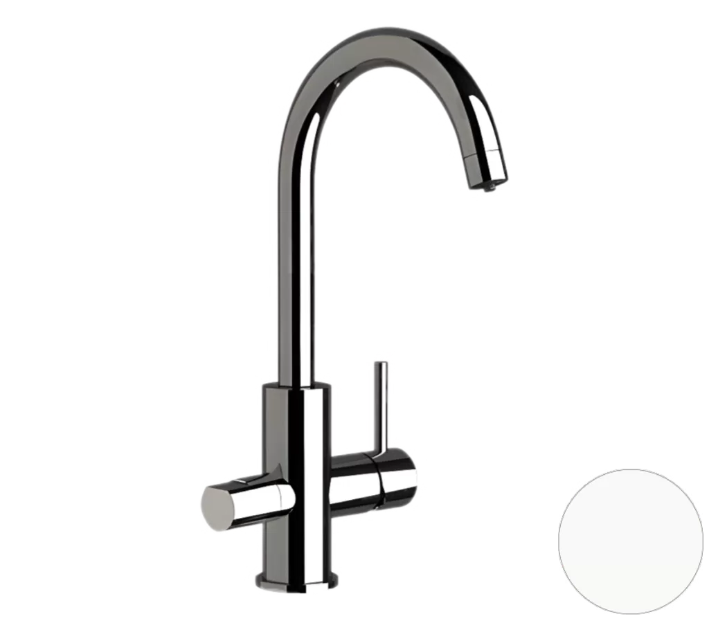 Смеситель для кухни с возможностью подключения фильтра для воды minimal bo белый матовый remer