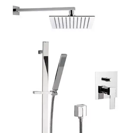 Смеситель для душа готовый комплект скрытого монтажа (душевой набор и скрытая часть в комплекте) qubika cr хром remer