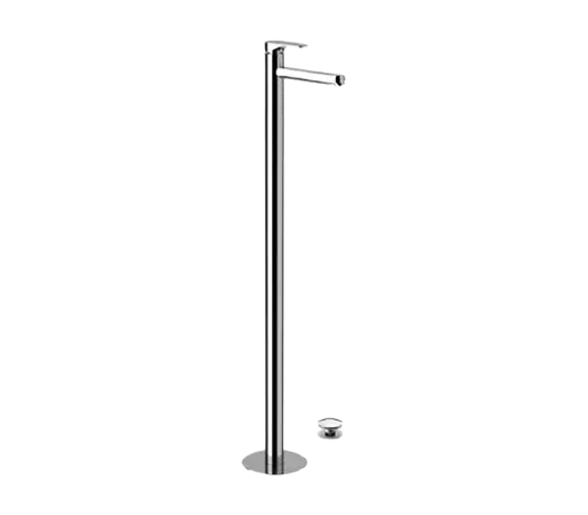 Смеситель для раковины напольный с донным клапаном class line cr хром remer