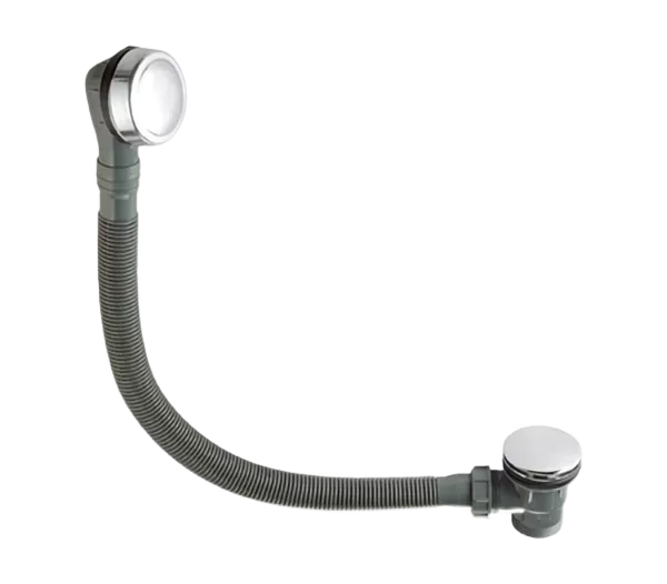 Cлив-перелив для ванны пластик click-clack cr хром remer