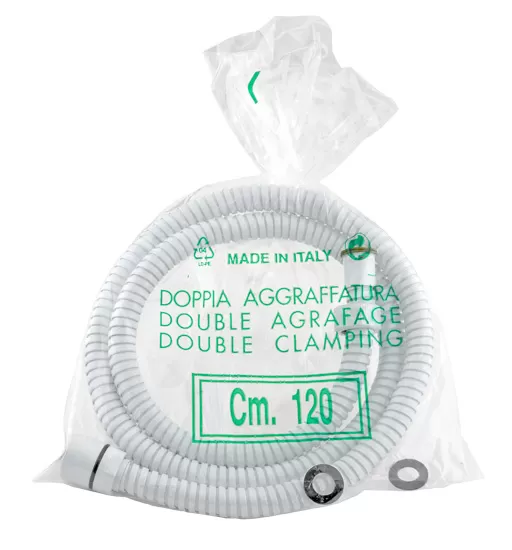 Шланг для душа в латунной оплетке конусная гайка 150см bo белый матовый remer