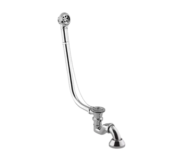 Слив-перелив для отдельностоящих ванн латунный с пробкой cr хром remer