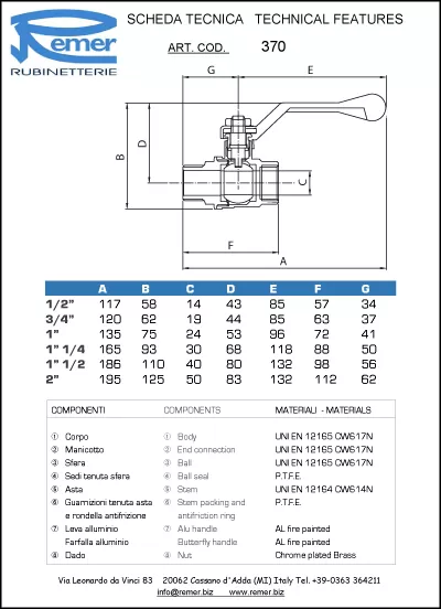 кран 3/4" RR_гш рычаг 370