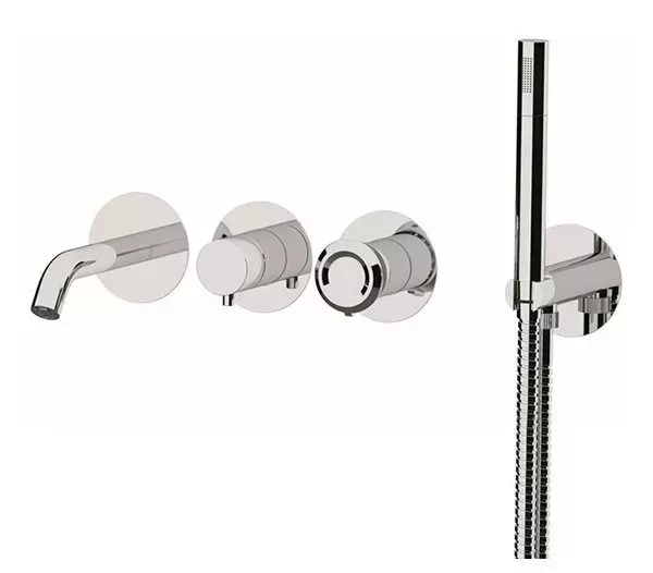 Смеситель для ванны готовый комплект скрытого монтажа (душевой набор и скрытая часть в комплекте) element cr хром remer