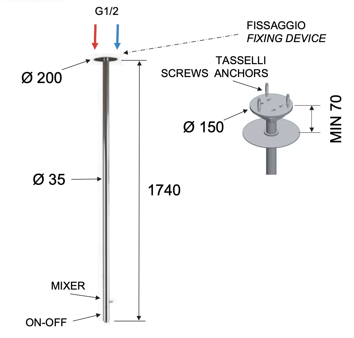 Смеситель для раковины 181 см Remer X Style N17LXV, сталь