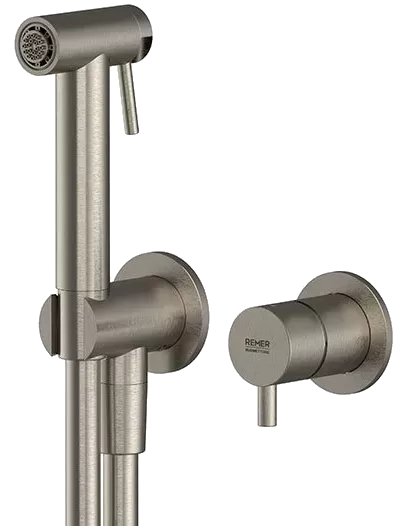 Гигиенический душ со смесителем скрытого монтажа (душевой шланг и скрытая часть в комплекте) x style inox ss нержавеющая сталь remer
