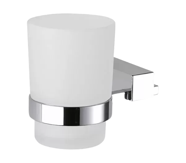 Стакан с держателем настенный матовое стекло sq cr хром remer