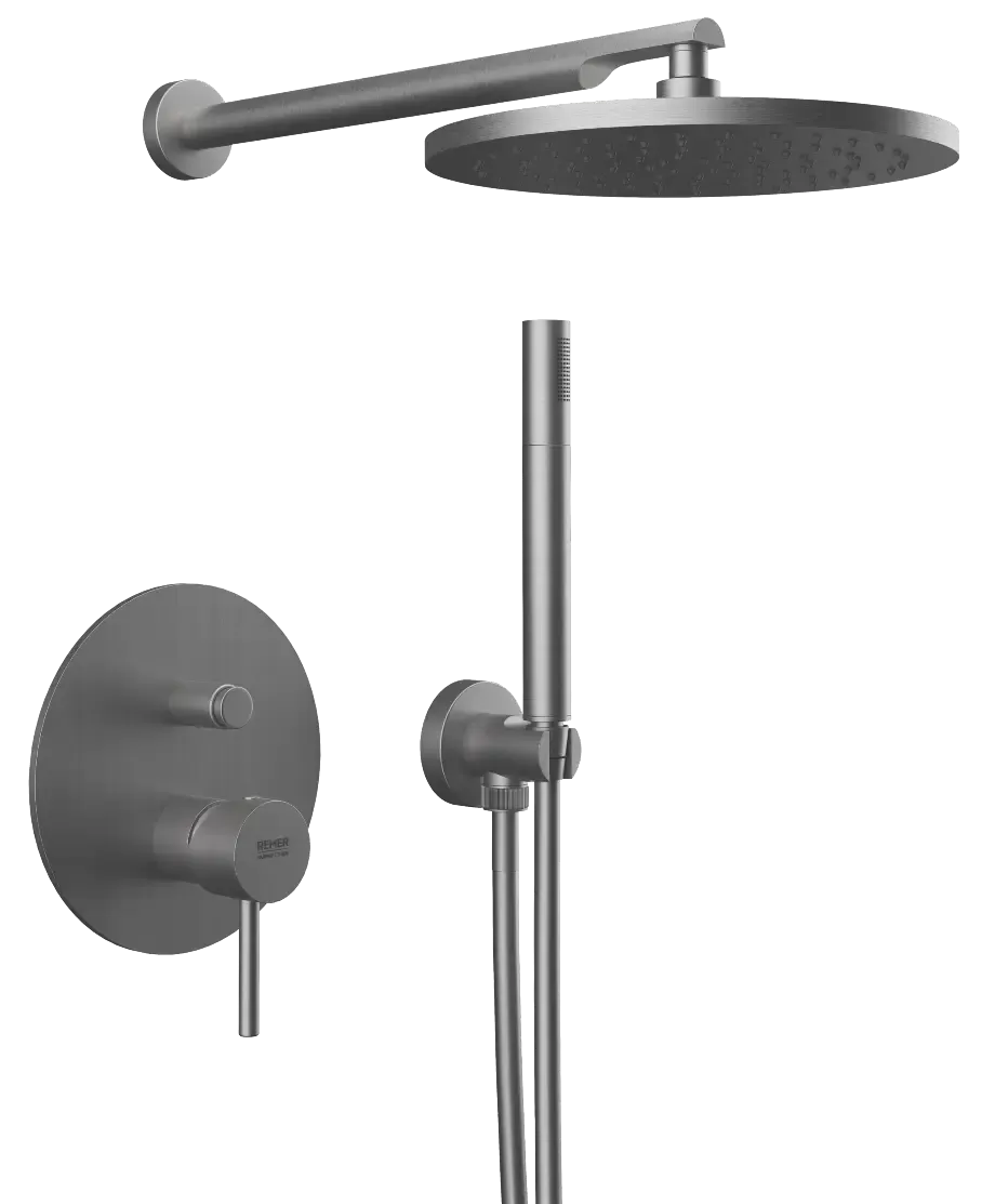 Смеситель для душа готовый комплект скрытого монтажа (душевой набор и скрытая часть в комплекте) x style xv никелированная сталь remer
