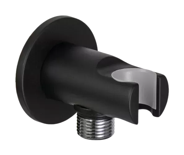 Подключение для душевого шланга с держателем no черный матовый remer