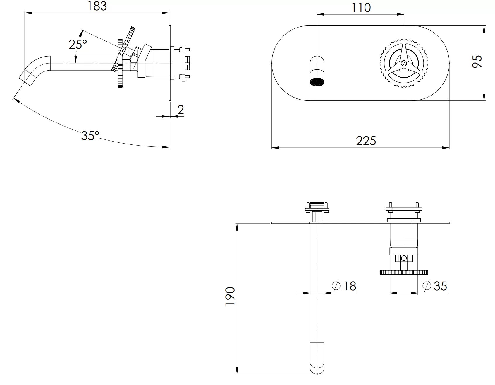 Смеситель для раковины Remer Chrono CH15LWBBR, бронза масляная