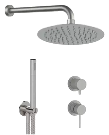 Смеситель для душа готовый комплект скрытого монтажа (душевой набор и скрытая часть в комплекте) x style inox ss нержавеющая сталь remer