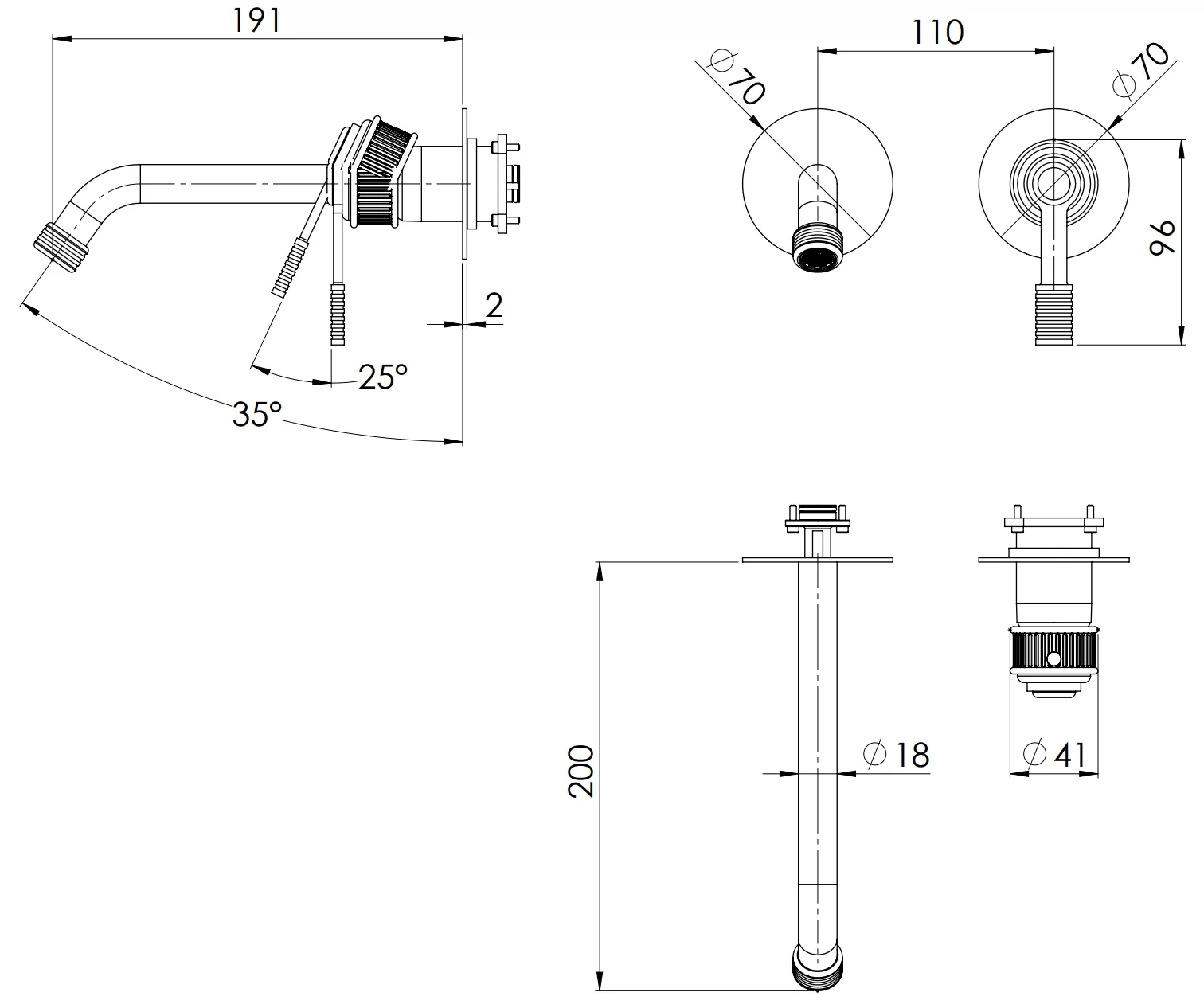 Смеситель для раковины Remer Atelier AL15PLWB