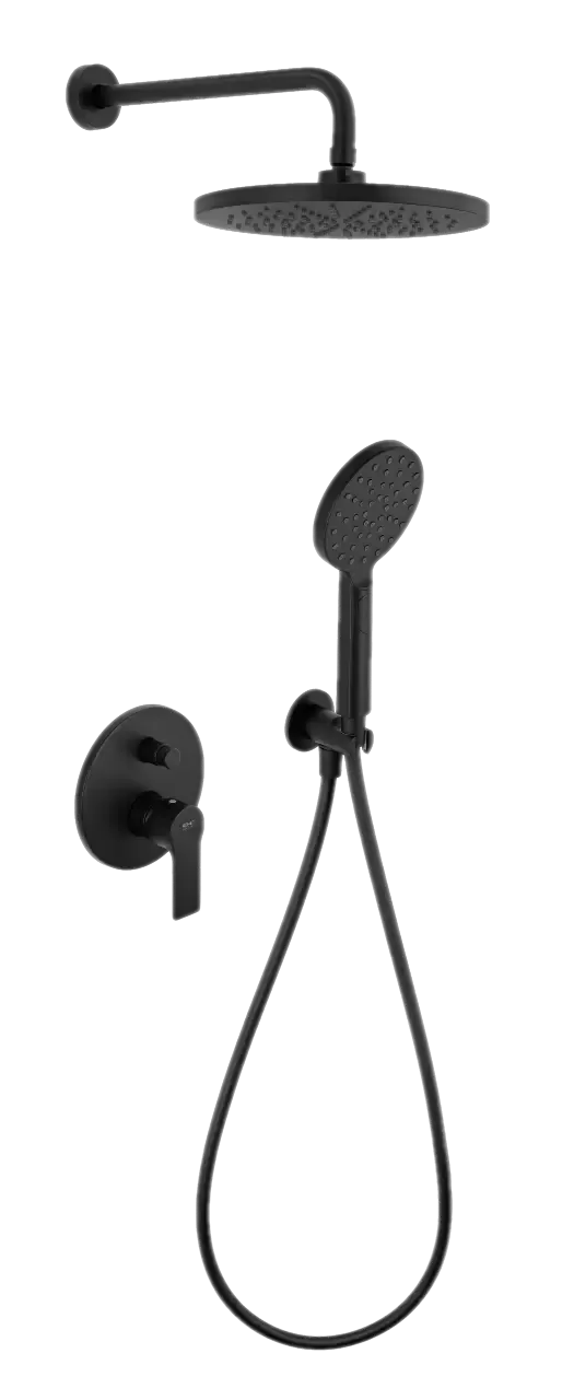 Смеситель для душа готовый комплект скрытого монтажа (душевой набор и скрытая часть в комплекте) energy no черный матовый no черный матовый remer
