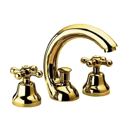 Смеситель для раковины на 3 отверстия с донным клапаном liberty do золото remer