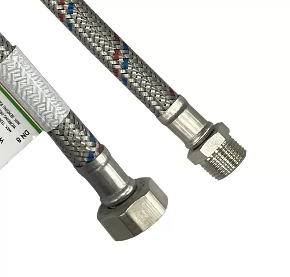Подводка гибкая 50 сантиметров dn8 Г1/2"-Ш3/8" гайка/штуцер FLEXITALY remer