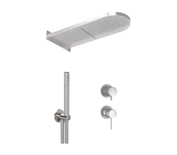 Смеситель для душа готовый комплект скрытого монтажа (душевой набор и скрытая часть в комплекте) x style inox ss нержавеющая сталь remer