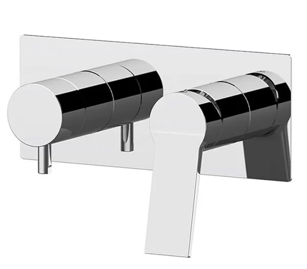 Смеситель для ванны/душа на 3 потока скрытый монтаж (скрытая часть в комплекте) slash xv никелированная сталь remer