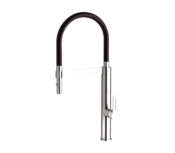 Смеситель для кухни высокий с гибким изливом cr хром remer