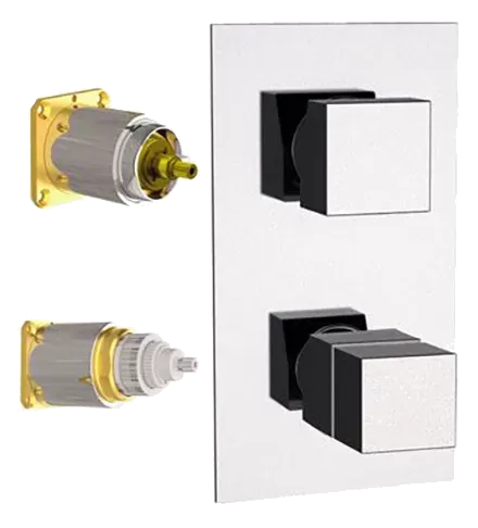 Смеситель для ванны/душа термостатический на 2 потока скрытый монтаж (заказывать совместно с rrbox92) qubika vo латунь состаренная remer