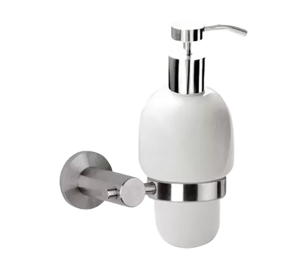 Дозатор для жидкого мыла настенный керамика minimal inox ss нержавеющая сталь remer