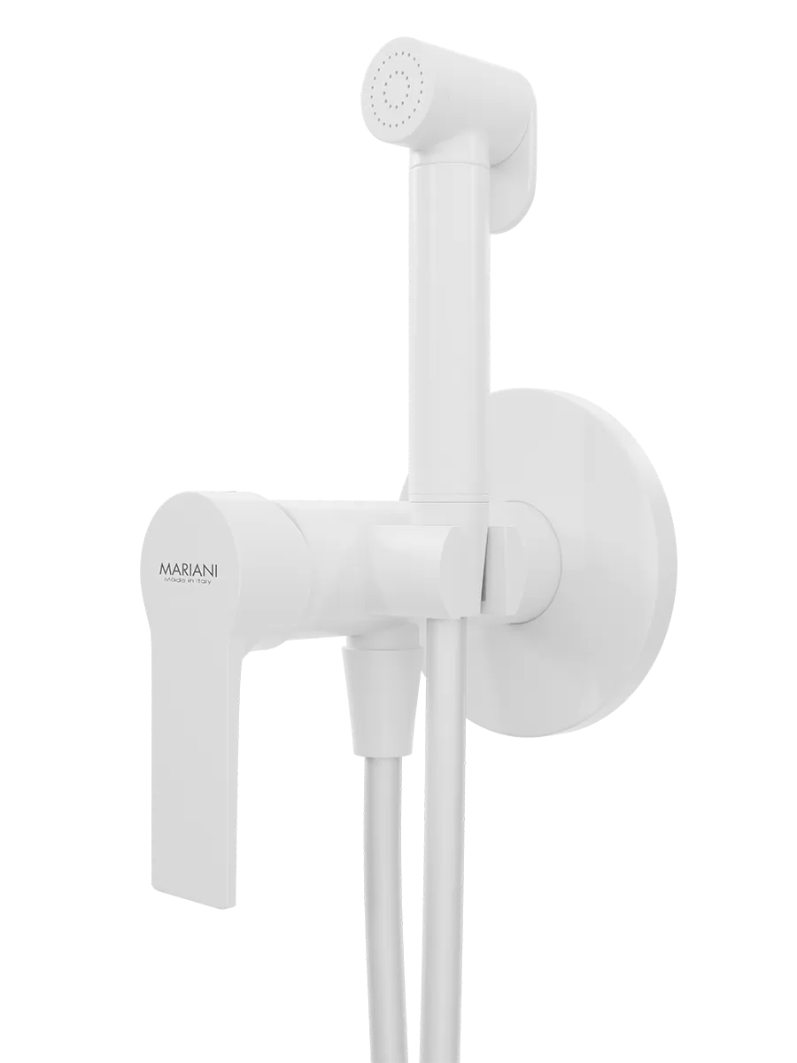 Гигиенический душ со смесителем Mariani Kali B37185KLW, белый матовый