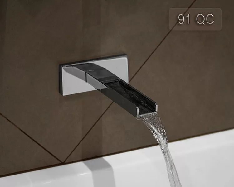 Излив на ванну настенный 18см каскадный qubika cascata cr хром remer