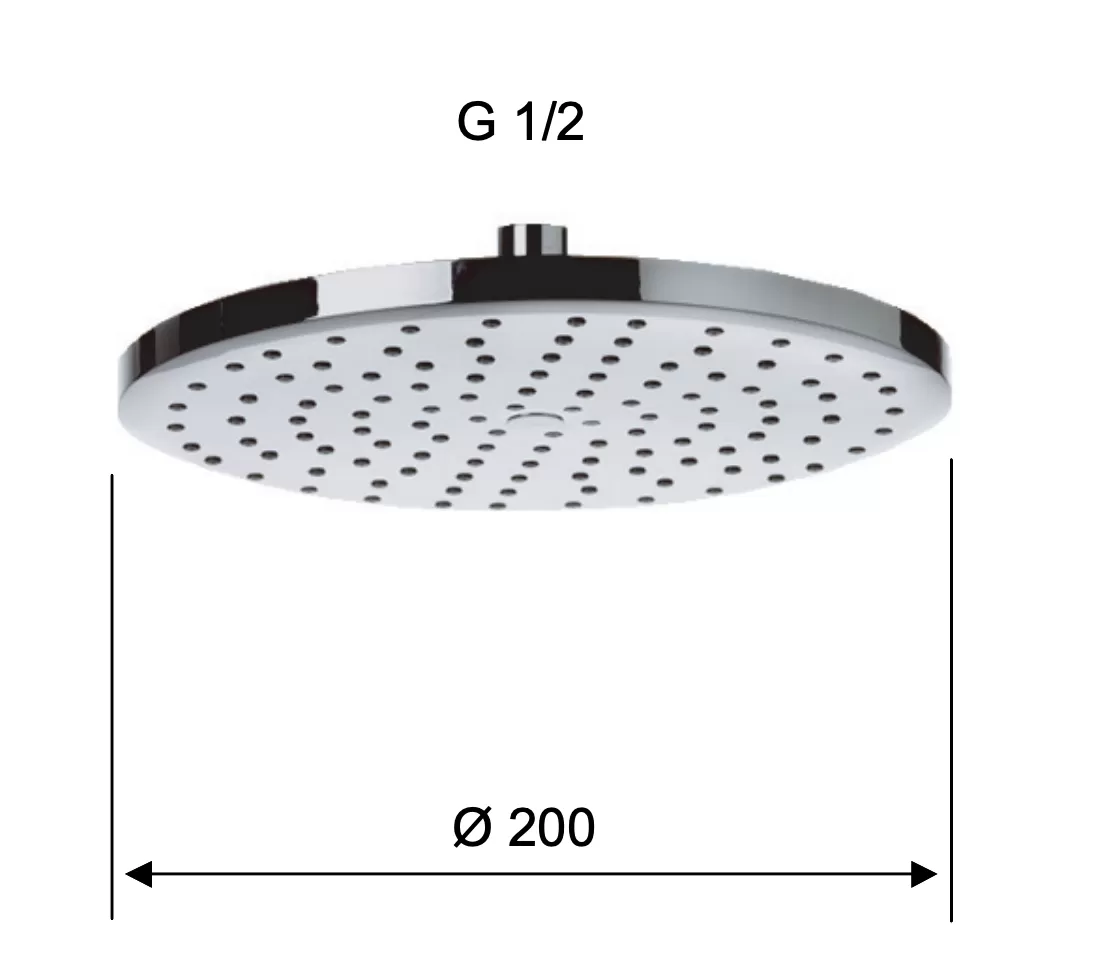 Верхний душ 20см abs cr хром remer