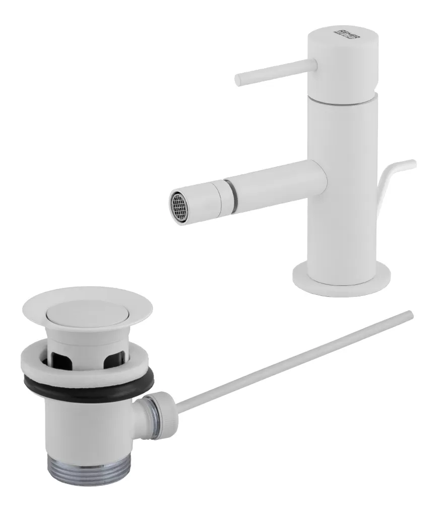 Смеситель для биде с донным клапаном x style bo белый матовый remer