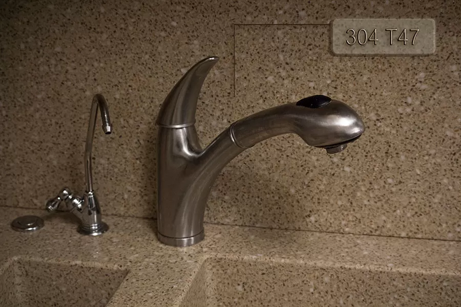 Смеситель для кухни с вытяжным изливом inox 304 inox ss нержавеющая сталь remer