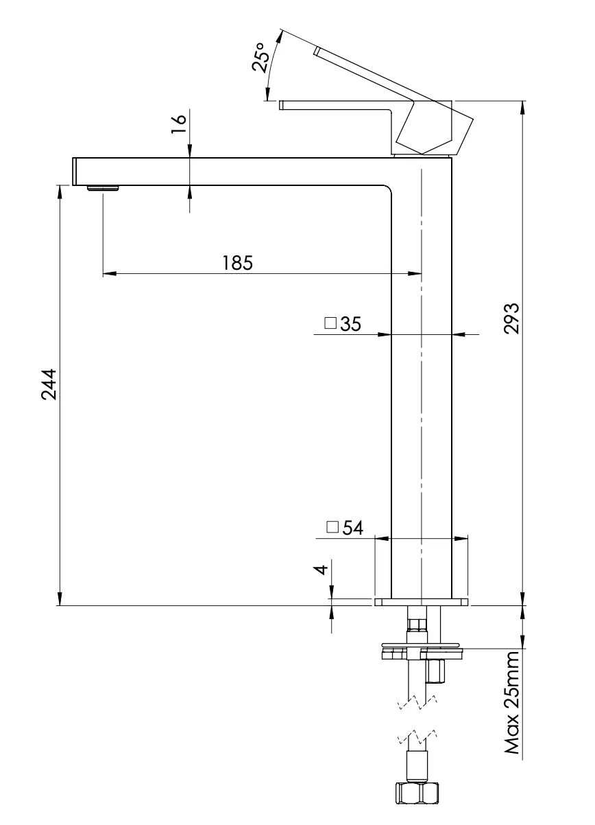 Смеситель для раковины Mariani Rebel A14398RE12, черный матовый