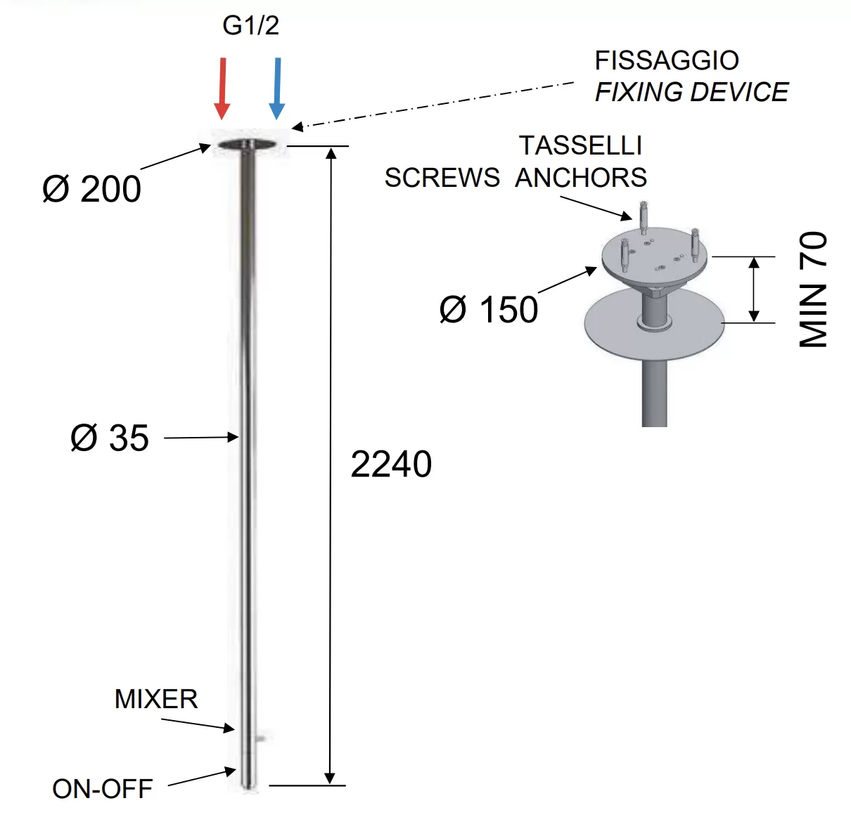 Смеситель для раковины 231 см Remer X Style N17LXLDO, золото глянцевое