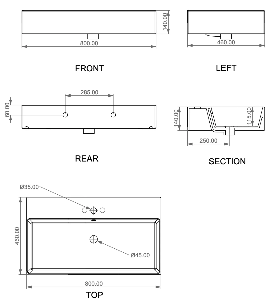 Раковина накладная 80*46 см GSG Zenith ZELAVBW80000, белый глянцевый, шт
