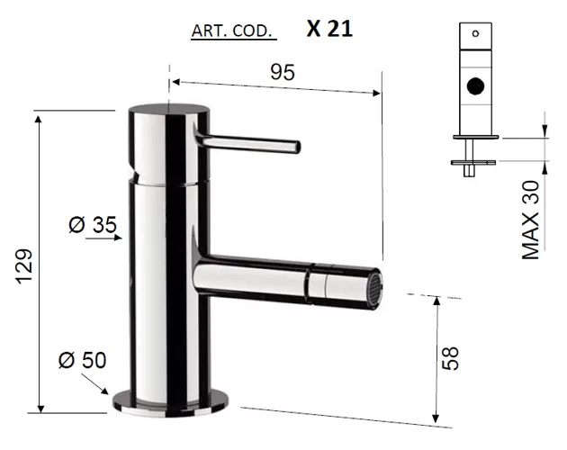 Смеситель для биде x style cr хром remer