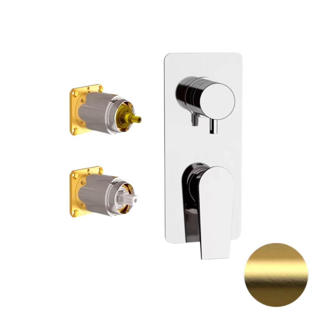 Смеситель для душа Daniel Diva DV612D2KBDP, золото брашированное