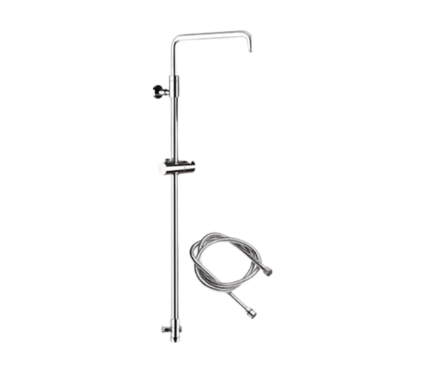 Душевая стойка: поворотная стойка из телескопическая расширяемая вентиль клапанный и шланг для душасм 150 cr хром remer