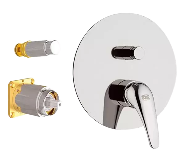 Смеситель для ванны/душа на 2 потока скрытый монтаж (заказывать совместно с rrbox) serie 35 cr хром remer