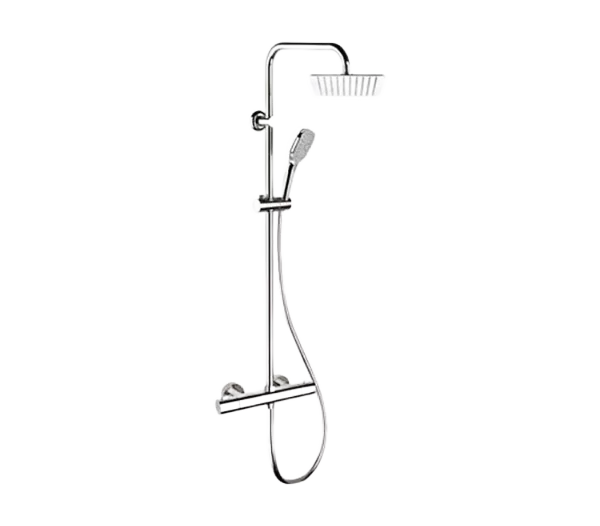 Душевая система для душа термостатическая квадратный верхний душ 25см elegance cr хром remer