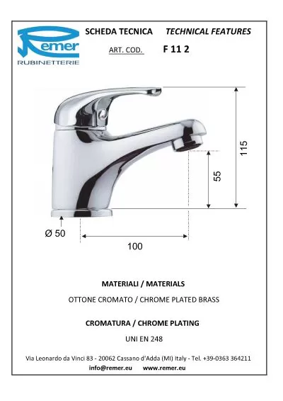 Смеситель F 11 2 для умывальника