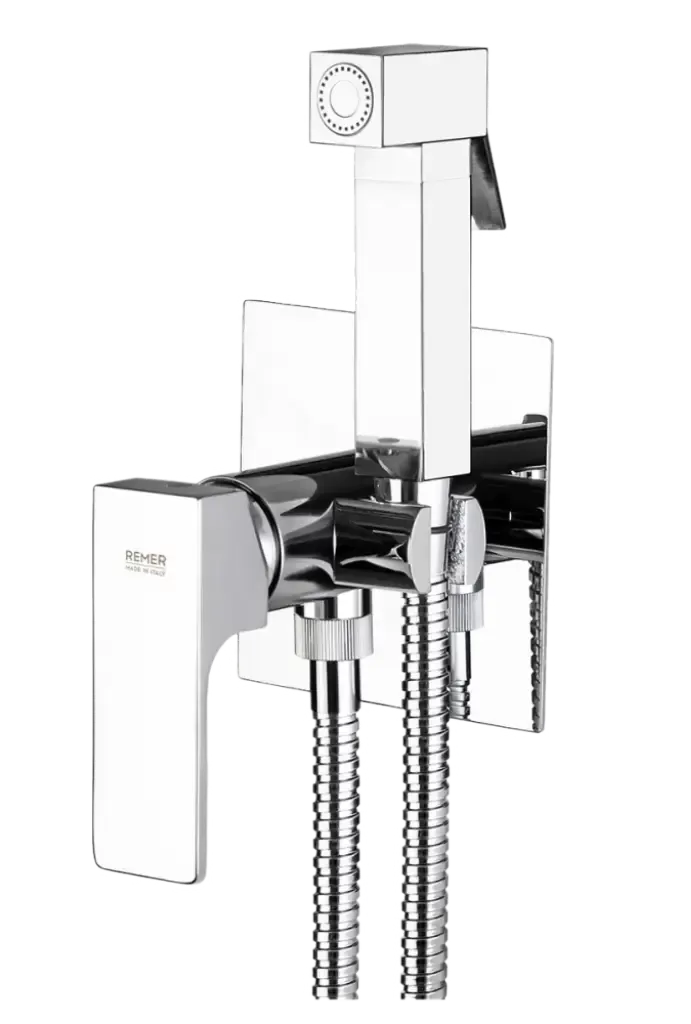 Гигиенический душ со смесителем скрытого монтажа (душевой шланг и скрытая часть в комплекте) absolute cr хром remer