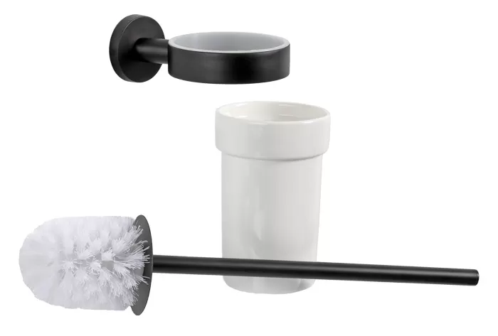 Ершик для унитаза с держателем guest no черный матовый remer