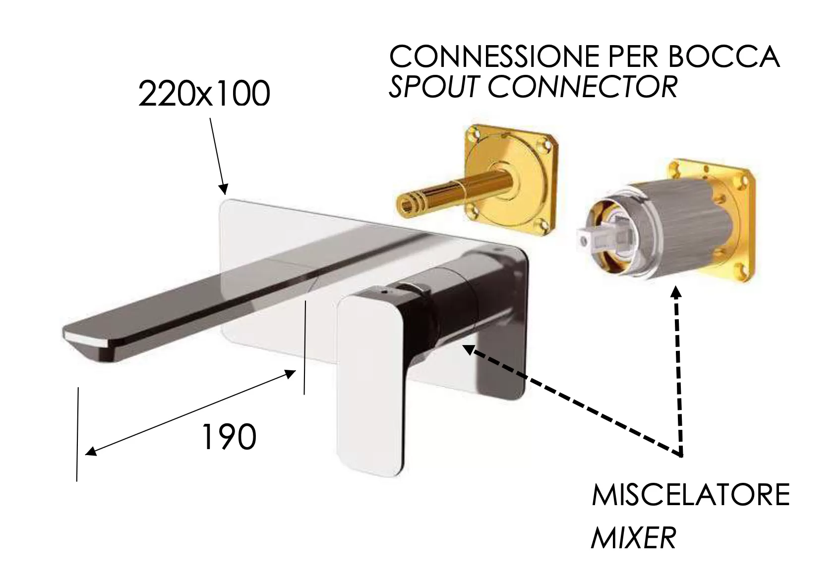Смеситель для раковины Daniel Tiara TA632KBDP, золото брашированное