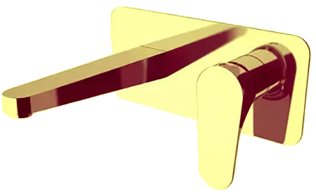 Смеситель для раковины настенный скрытого монтажа излив 18см (скрытая часть в комплекте) class line do золото remer