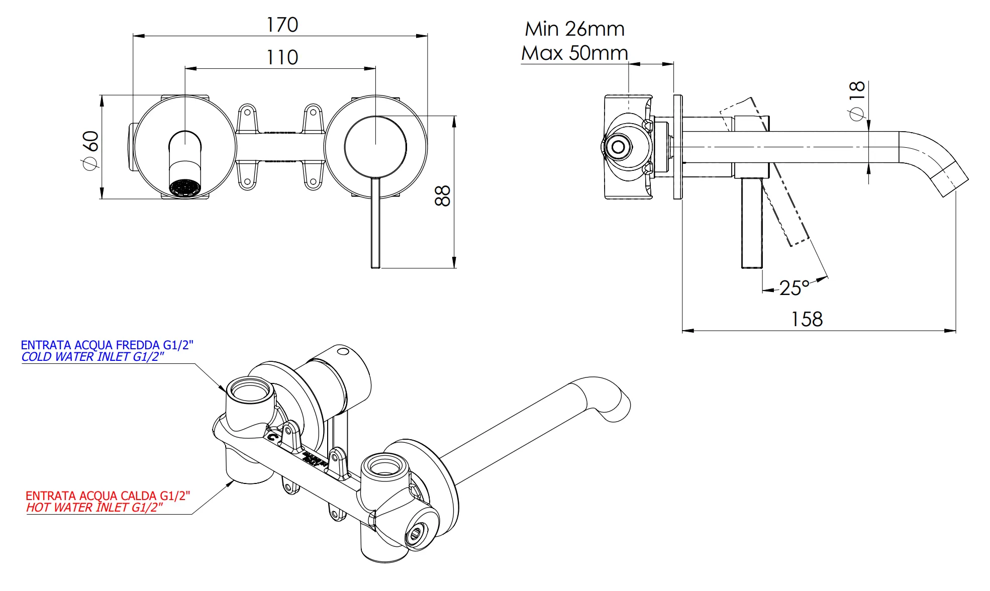 Смеситель для раковины Remer Metrica MC15PWBCU, медь брашированная PVD