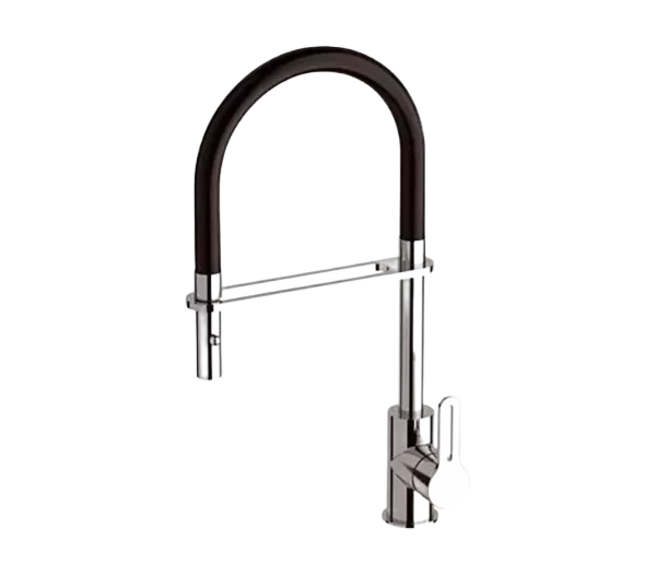 Смеситель для кухни высокий с гибким изливом cr хром remer